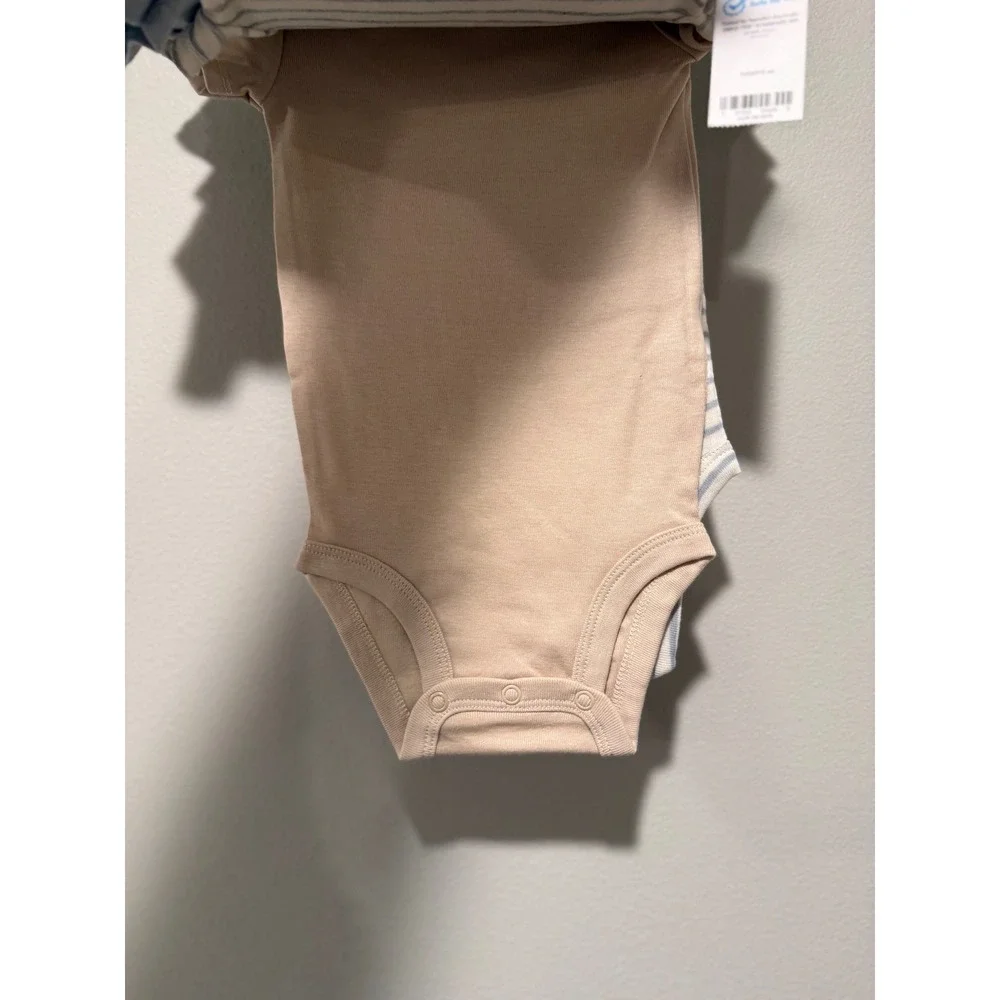 Carters Baby Boys 5 Pack Short Sleeve Bodysuits 9M Blue Tan Elephant Hippo